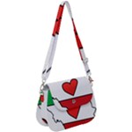 Heart Flag Map of Iran  Saddle Handbag