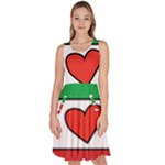 Heart Flag Map of Iran  Knee Length Skater Dress With Pockets