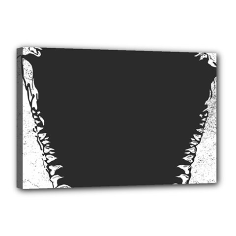 Shark Jaws Canvas 18  x 12  (Stretched) from ArtsNow.com