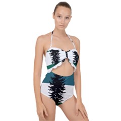 Scallop Top Cut Out Swimsuit 