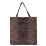 Brown Alligator Leather Skin Grocery Tote Bag