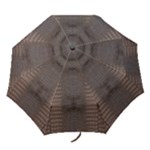 Brown Alligator Leather Skin Folding Umbrellas