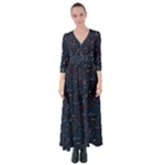Traditional Tribal Pattern Button Up Maxi Dress