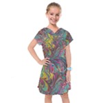 Abstract marbling Kids  Drop Waist Dress