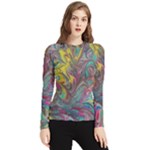 Abstract marbling Women s Long Sleeve Rash Guard