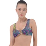 Abstract marbling Ring Detail Bikini Top