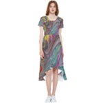 Abstract marbling High Low Boho Dress