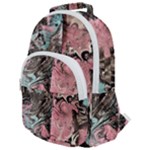 Marbling Collage Rounded Multi Pocket Backpack