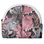 Marbling Collage Horseshoe Style Canvas Pouch