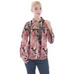 Marbling Collage Women s Long Sleeve Pocket Shirt