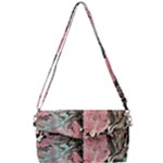 Marbling Collage Removable Strap Clutch Bag