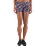 Violet Textured Mosaic Ornate Print Yoga Shorts