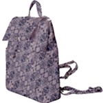 Violet Textured Mosaic Ornate Print Buckle Everyday Backpack