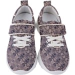 Violet Textured Mosaic Ornate Print Kids  Velcro Strap Shoes