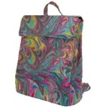 Abstract marbling swirls Flap Top Backpack
