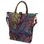 Abstract marbling swirls Buckle Top Tote Bag