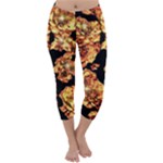 Copper Floral Capri Winter Leggings 