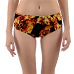 Copper Floral Reversible Mid-Waist Bikini Bottoms