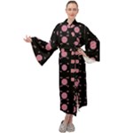 Flowers From The Summer Still In Bloom Maxi Velour Kimono