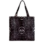 Skull And Spider Web On Dark Background Zipper Grocery Tote Bag