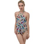Ethnic Tribal Masks Go with the Flow One Piece Swimsuit