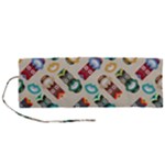 Ethnic Tribal Masks Roll Up Canvas Pencil Holder (M)