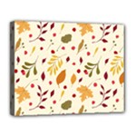 Pretty Leaves Pattern Canvas 14  x 11  (Stretched)