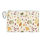 Pretty Leaves Pattern Canvas Cosmetic Bag (Large)