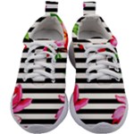 Black And White Stripes Kids Athletic Shoes