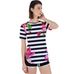 Black And White Stripes Perpetual Short Sleeve T-Shirt