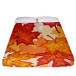 Autumn Leaves Pattern Fitted Sheet (Queen Size)