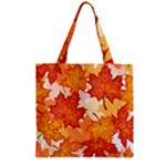 Autumn Leaves Pattern Zipper Grocery Tote Bag