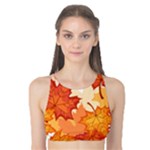Autumn Leaves Pattern Tank Bikini Top