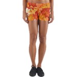 Autumn Leaves Pattern Yoga Shorts