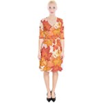 Autumn Leaves Pattern Wrap Up Cocktail Dress
