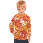 Autumn Leaves Pattern Kids  Hooded Pullover