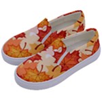 Autumn Leaves Pattern Kids  Canvas Slip Ons