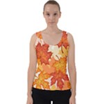 Autumn Leaves Pattern Velvet Tank Top