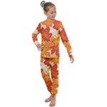 Autumn Leaves Pattern Kids  Long Sleeve Set 