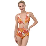 Autumn Leaves Pattern Tied Up Two Piece Swimsuit