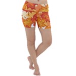 Autumn Leaves Pattern Lightweight Velour Yoga Shorts