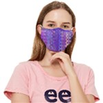 Bohemian Purple Floral Print Pattern Fitted Cloth Face Mask (Adult)