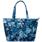 Blue Floral Print  Back Pocket Shoulder Bag 