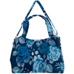 Blue Floral Print  Double Compartment Shoulder Bag