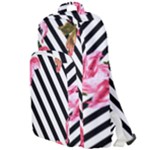 Pink Floral Stripes Double Compartment Backpack