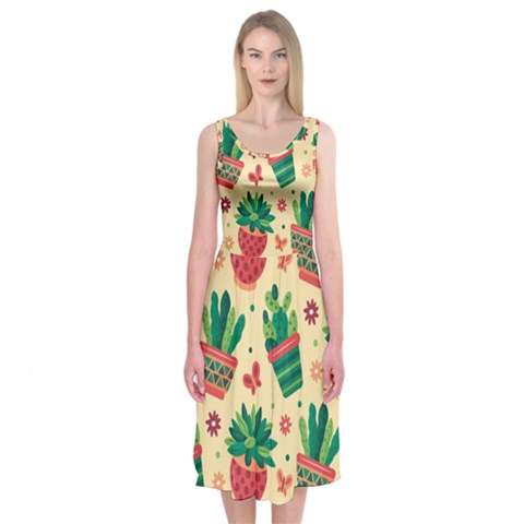 Cactus Love  Midi Sleeveless Dress from ArtsNow.com