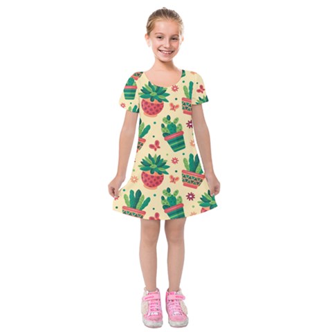 Cactus Love  Kids  Short Sleeve Velvet Dress from ArtsNow.com