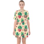Cactus Love  Sixties Short Sleeve Mini Dress