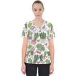 Cactus Love  Women s V-Neck Scrub Top