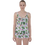 Cactus Love  Tie Front Two Piece Tankini